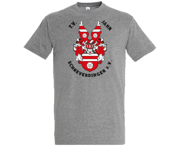 T-Shirt grau mit großem roten Logo