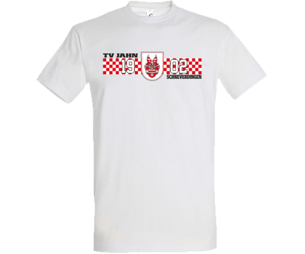 T-Shirt weiß rot/sw Schrift & Logo